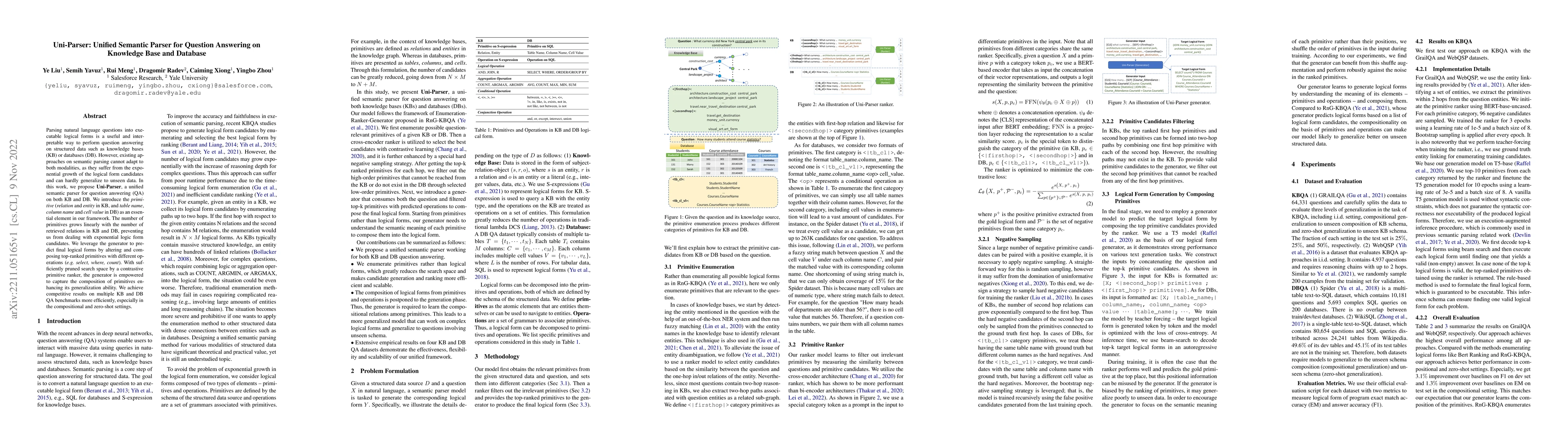 Thumbnail for Uni-Parser: Unified Semantic Parser for Question Answering on Knowledge
  Base and Database