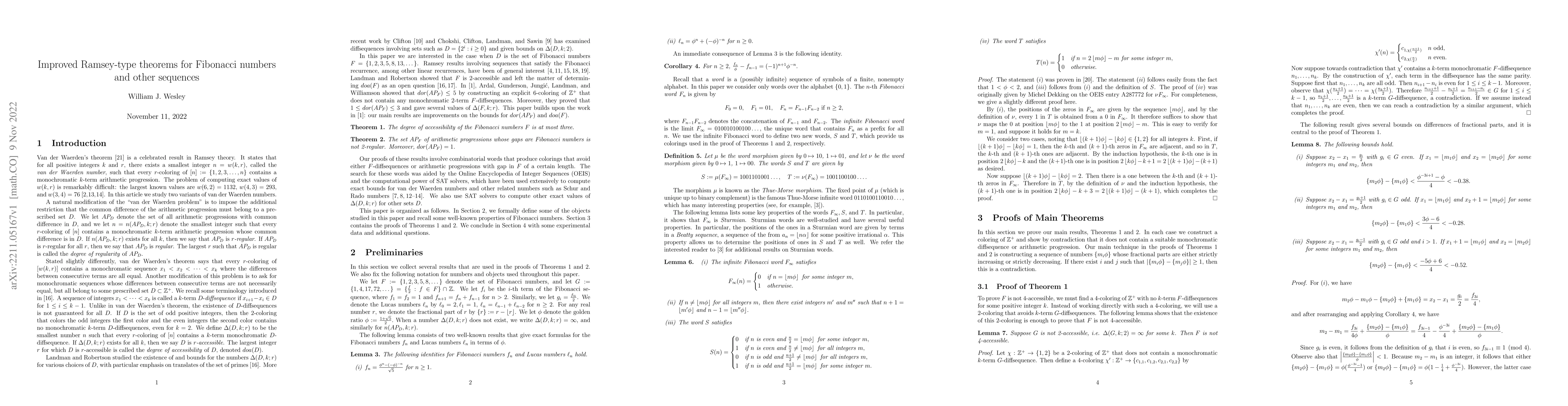 Thumbnail for Improved Ramsey-type theorems for Fibonacci numbers and other sequences