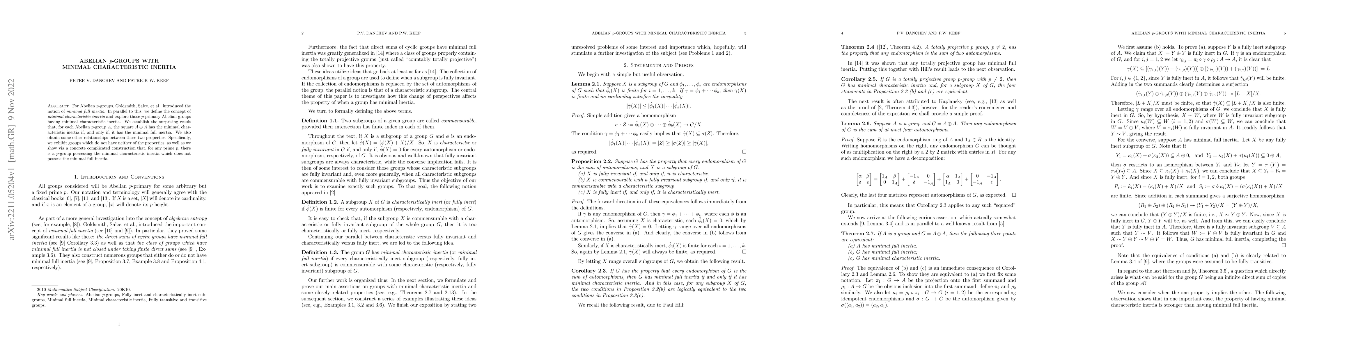 Thumbnail for Abelian p-groups with minimal characteristic inertia