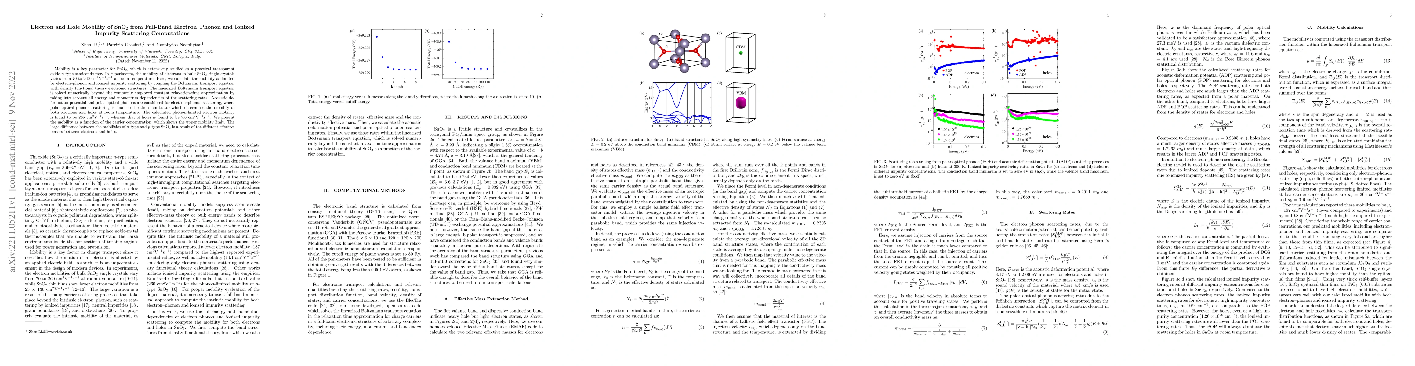 Thumbnail for Electron and Hole Mobility of SnO2 from Full-Band Electron-Phonon and
  Ionized Impurity Scattering Computations