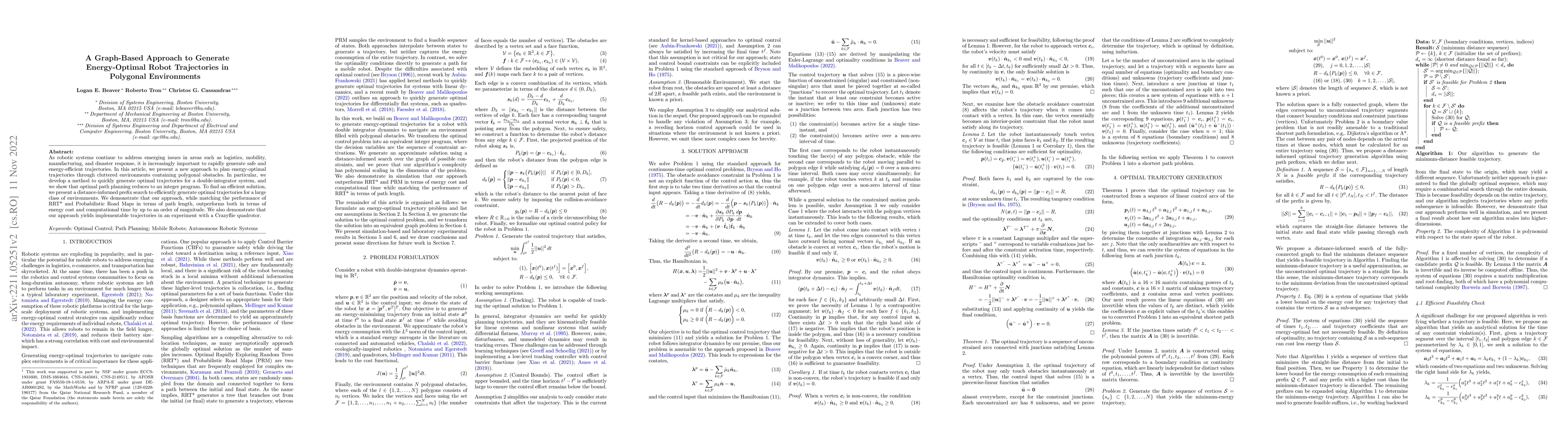 Thumbnail for A Graph-Based Approach to Generate Energy-Optimal Robot Trajectories in
  Polygonal Environments