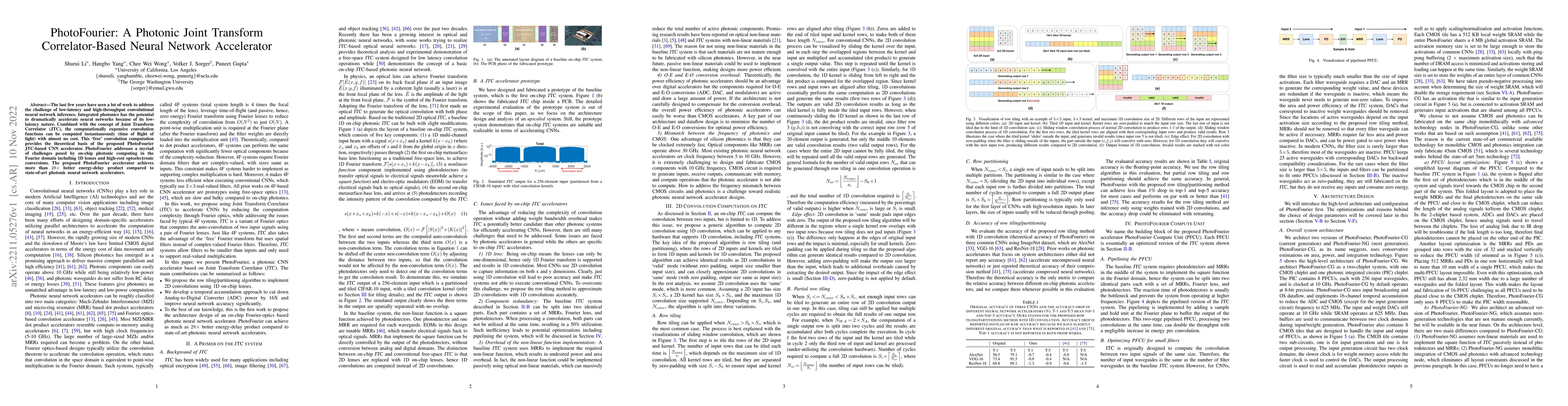 Thumbnail for PhotoFourier: A Photonic Joint Transform Correlator-Based Neural Network
  Accelerator