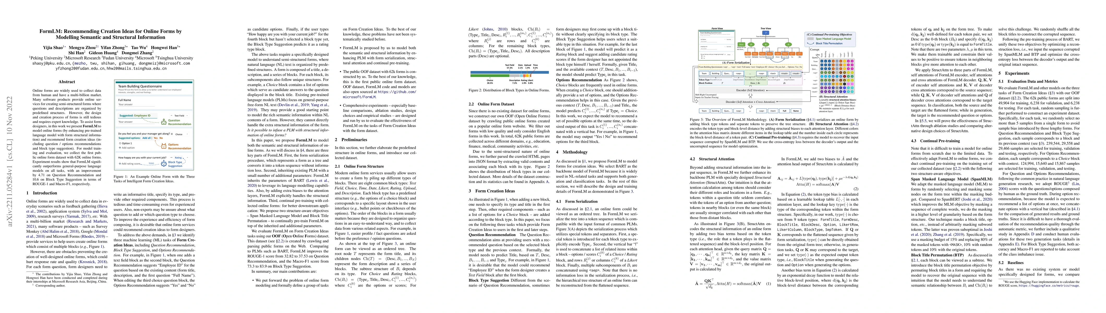 Thumbnail for FormLM: Recommending Creation Ideas for Online Forms by Modelling
  Semantic and Structural Information