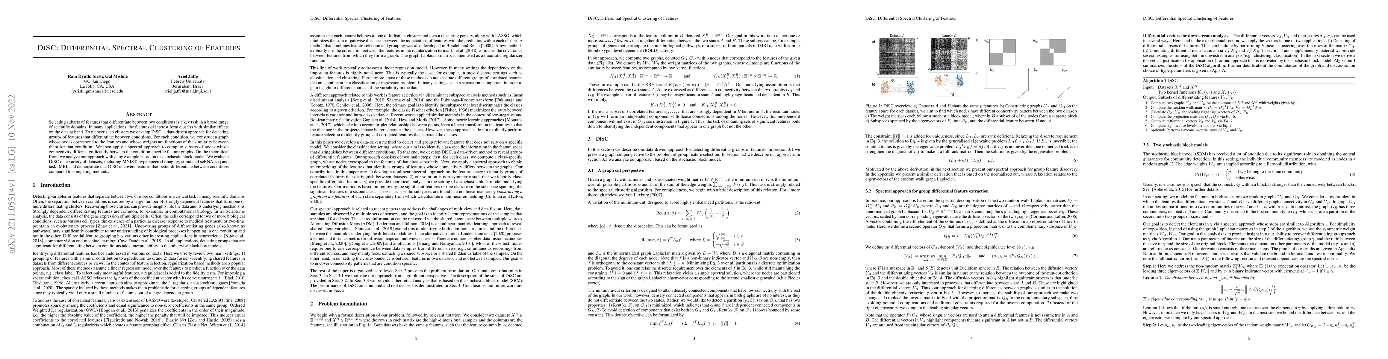 Thumbnail for DiSC: Differential Spectral Clustering of Features