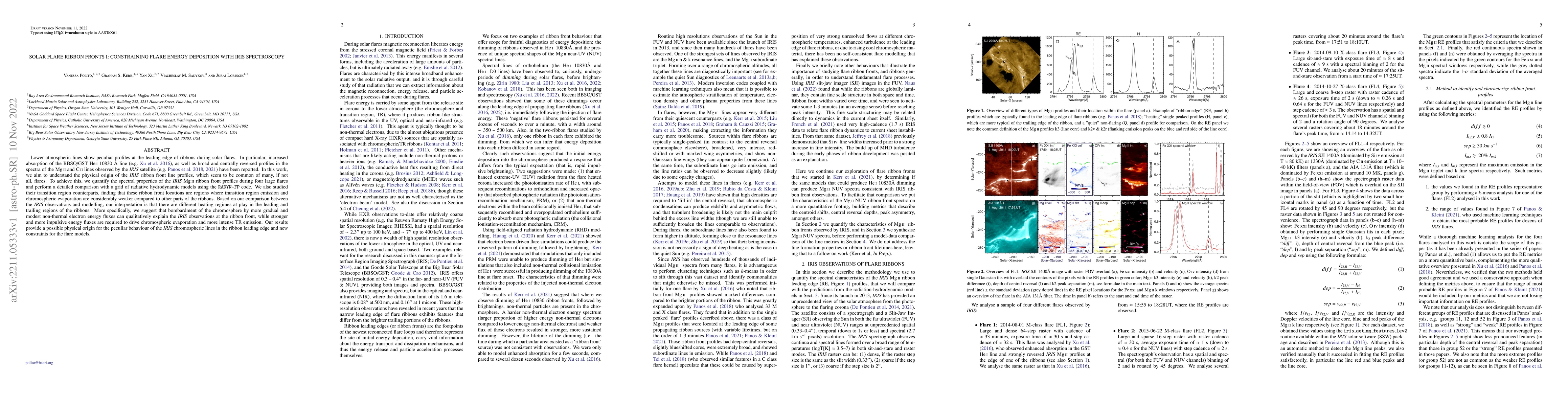 Thumbnail for Solar Flare Ribbon Fronts I: Constraining flare energy deposition with
  IRIS spectroscopy