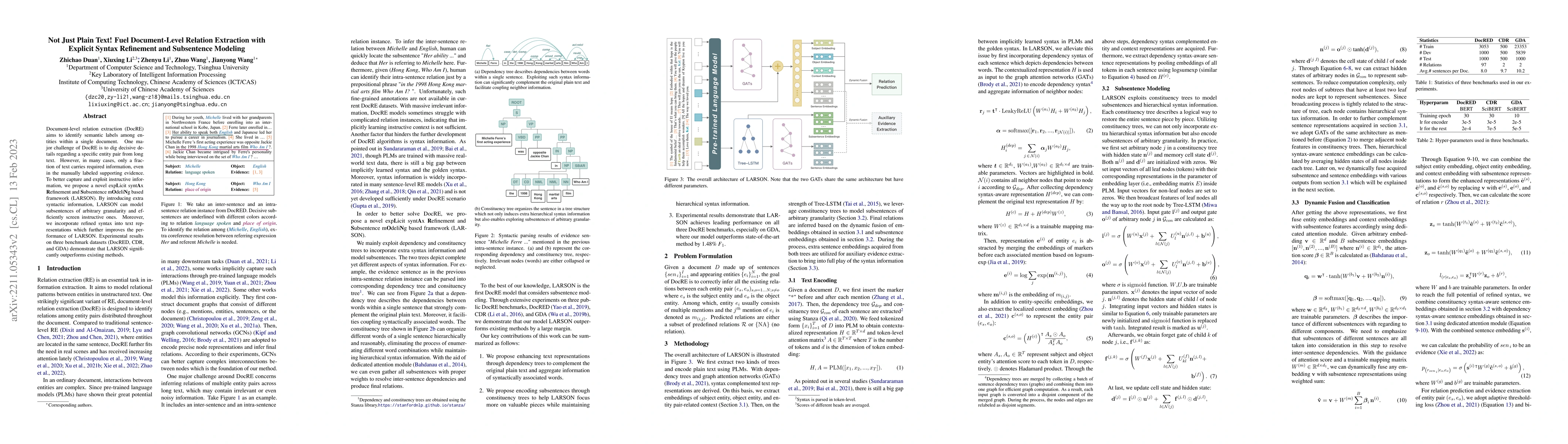 Thumbnail for Not Just Plain Text! Fuel Document-Level Relation Extraction with
  Explicit Syntax Refinement and Subsentence Modeling