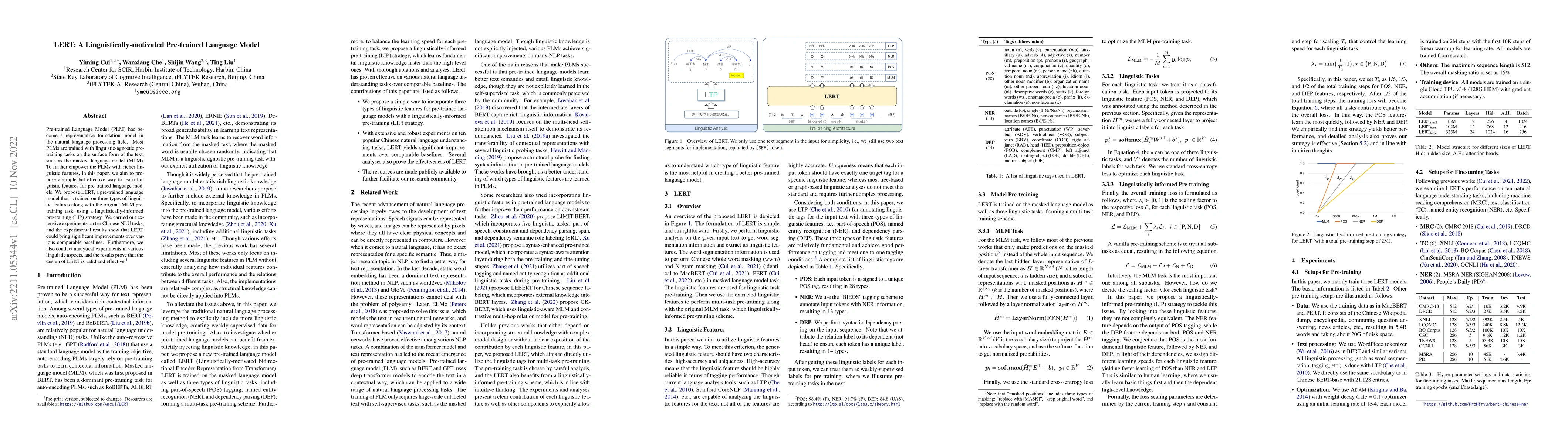 Thumbnail for LERT: A Linguistically-motivated Pre-trained Language Model