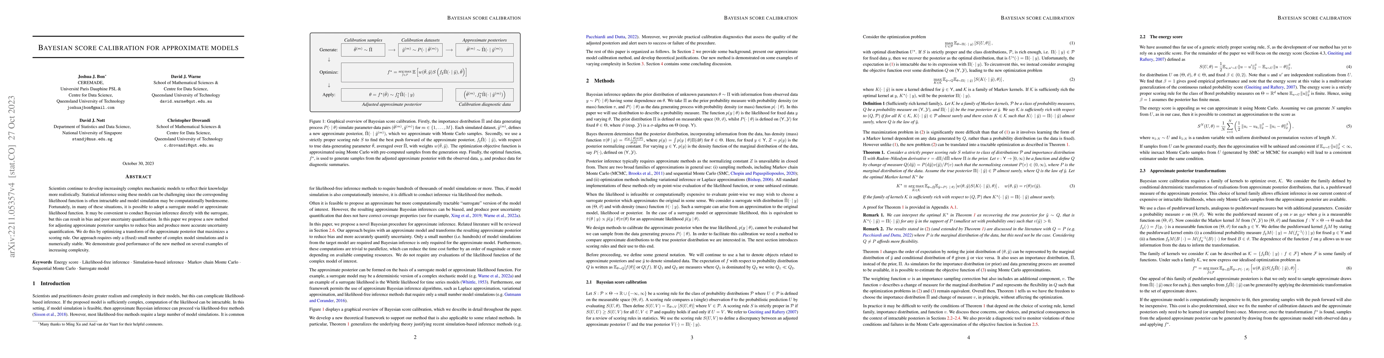 Thumbnail for Bayesian score calibration for approximate models