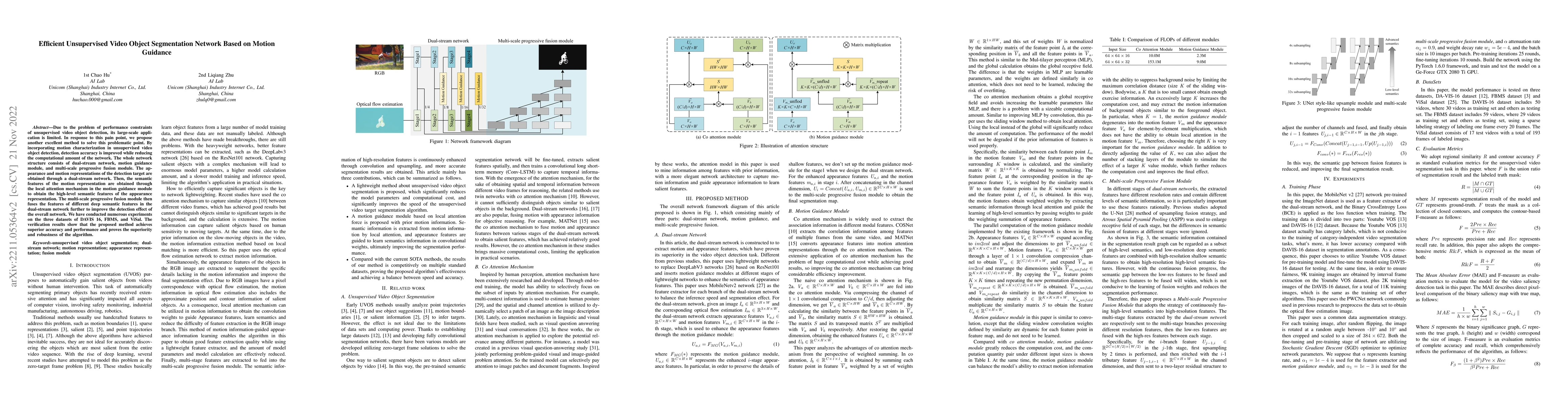 Thumbnail for Efficient Unsupervised Video Object Segmentation Network Based on Motion
  Guidance