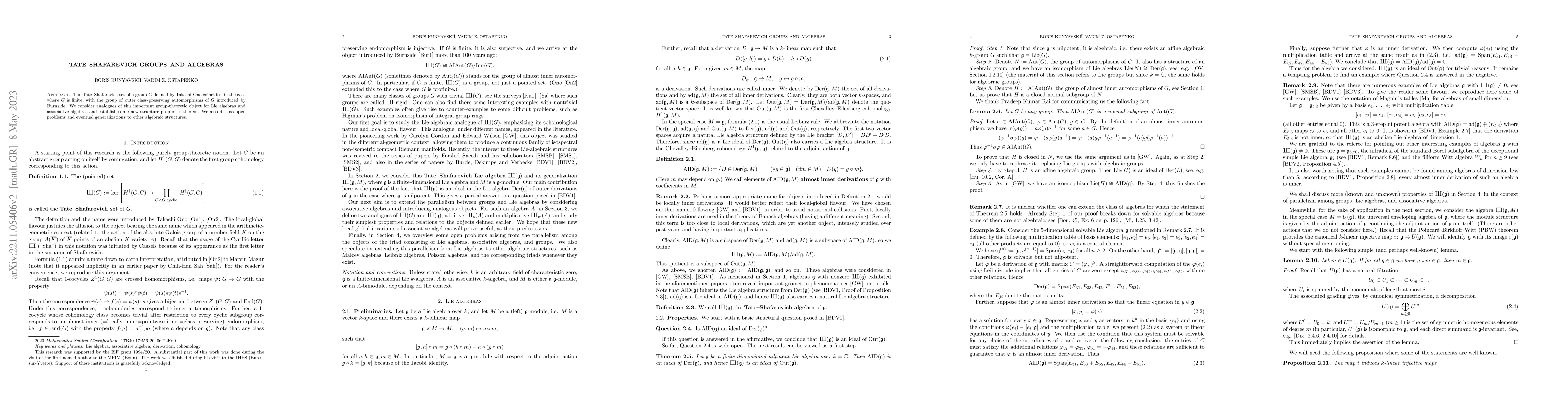 Thumbnail for Tate-Shafarevich groups and algebras