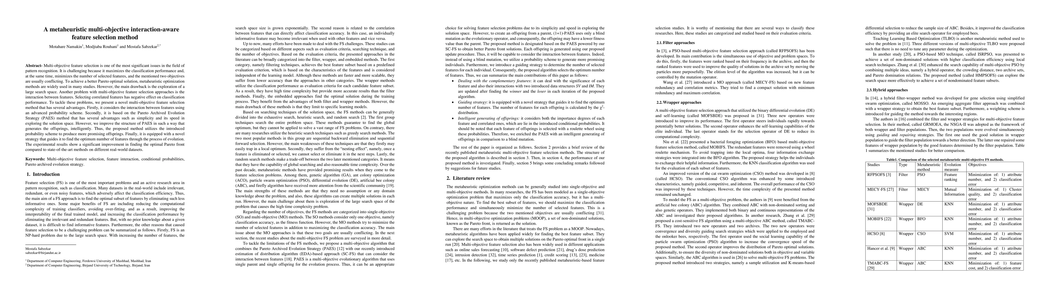 Thumbnail for A metaheuristic multi-objective interaction-aware feature selection
  method