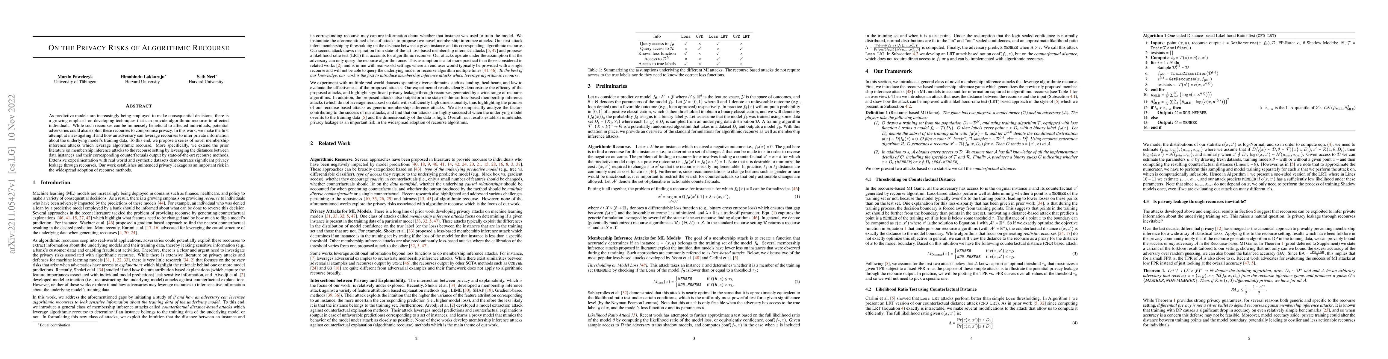 Thumbnail for On the Privacy Risks of Algorithmic Recourse