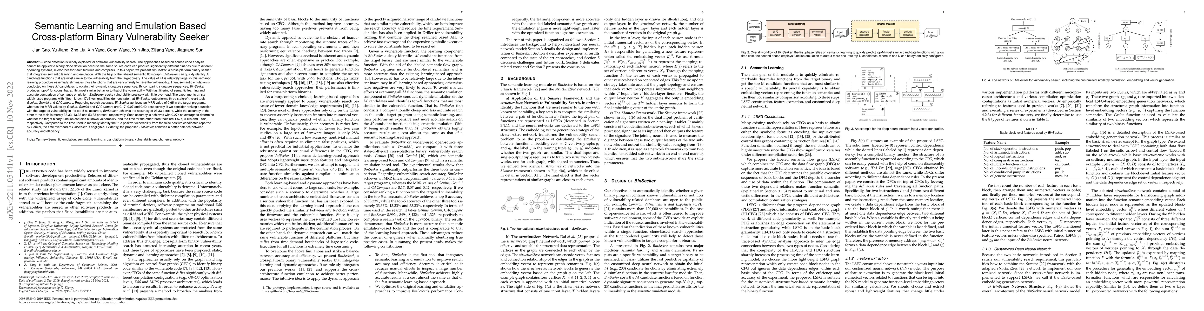 Thumbnail for Semantic Learning and Emulation Based Cross-platform Binary
  Vulnerability Seeker