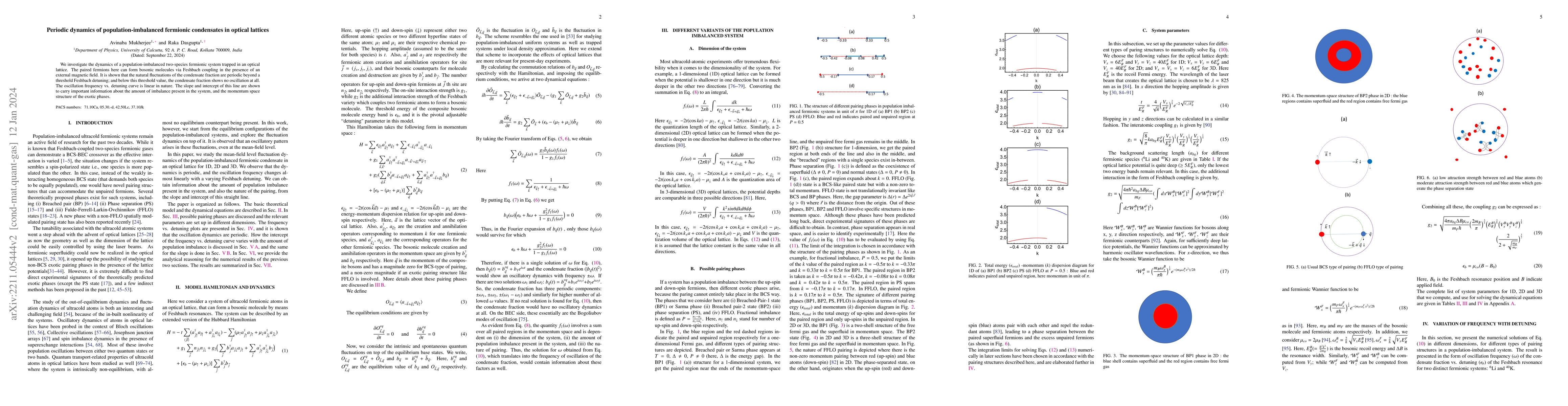 Thumbnail for Periodic dynamics of population-imbalanced fermionic condensates in
  optical lattices