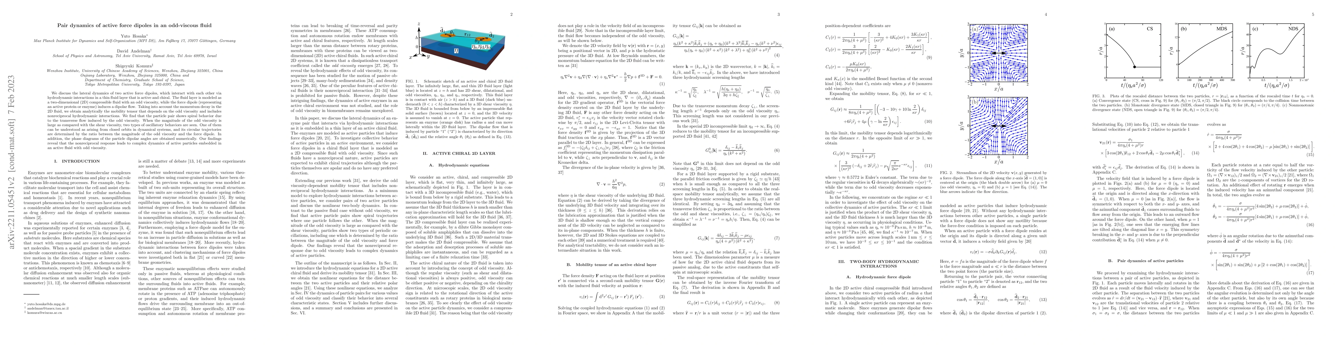Thumbnail for Pair dynamics of active force dipoles in an odd-viscous fluid