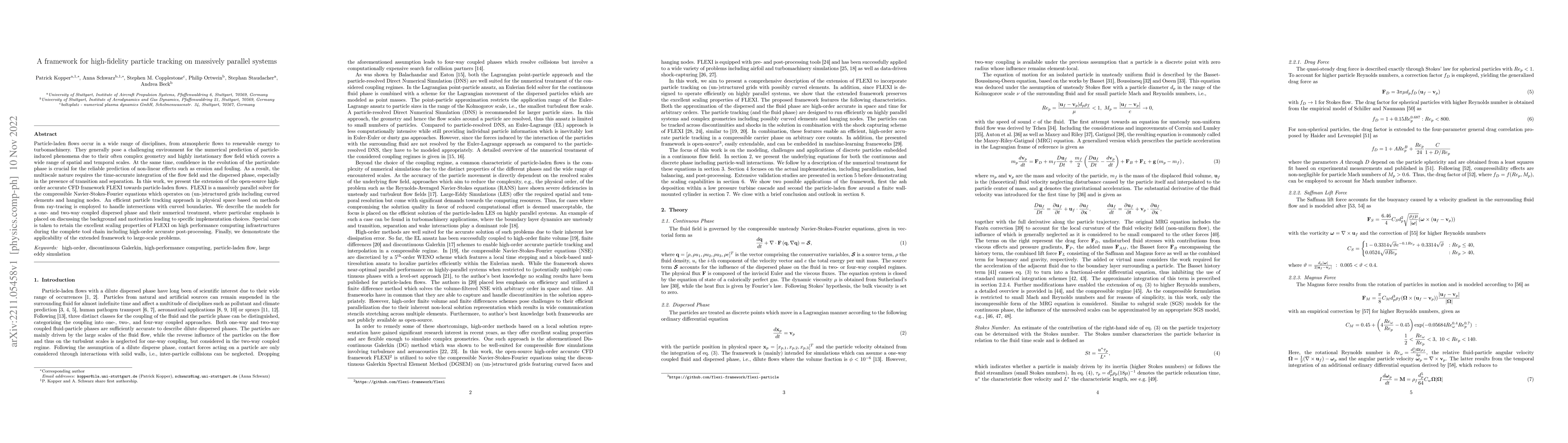 Thumbnail for A framework for high-fidelity particle tracking on massively parallel
  systems
