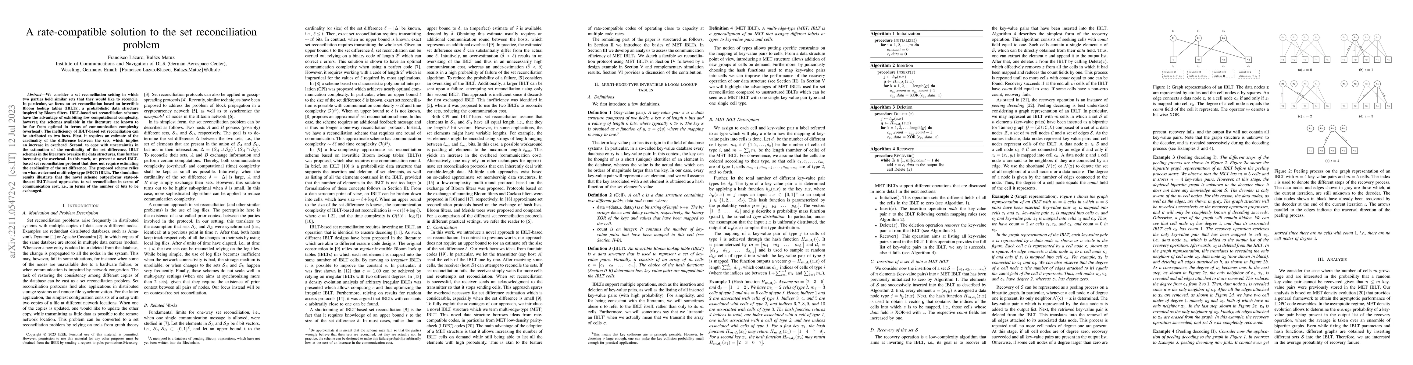 Thumbnail for A rate-compatible solution to the set reconciliation problem