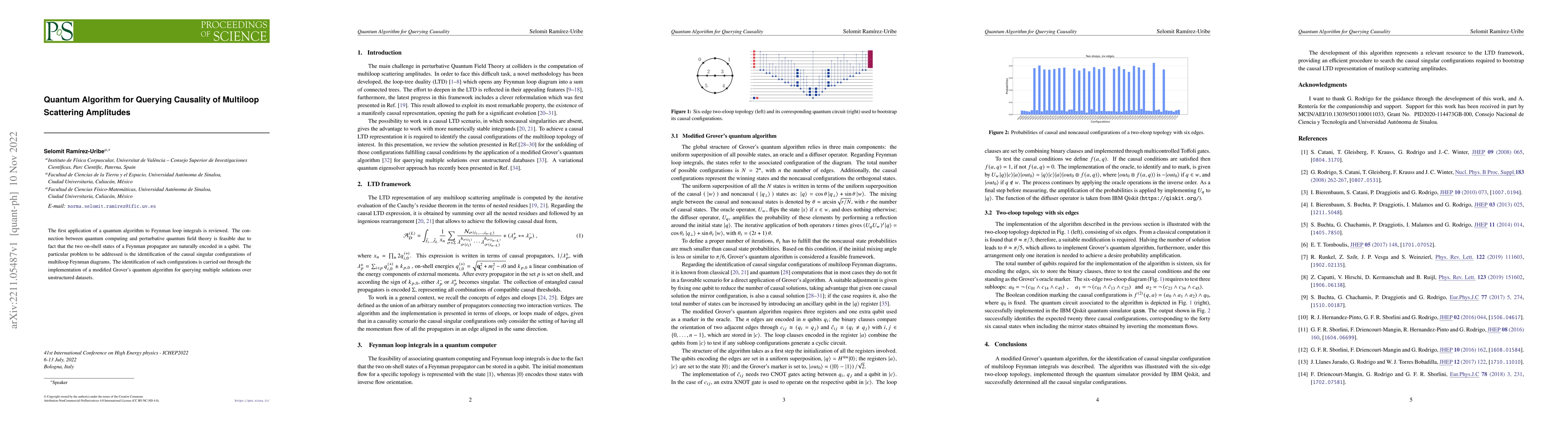 Thumbnail for Quantum Algorithm for Querying Causality of Multiloop Scattering
  Amplitudes