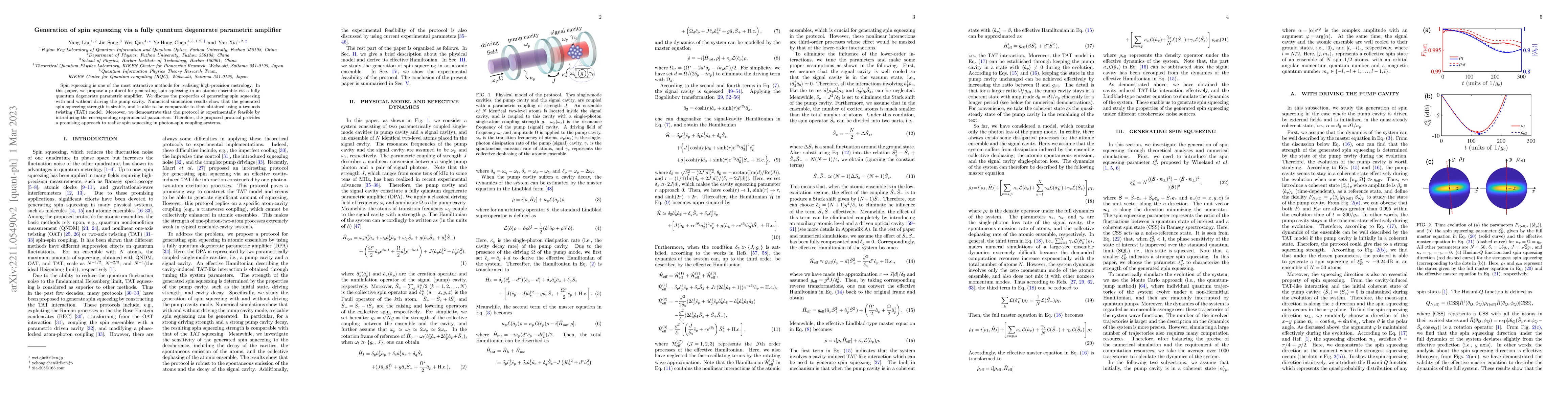 Thumbnail for Generation of spin squeezing via a fully quantum degenerate parametric
  amplifier