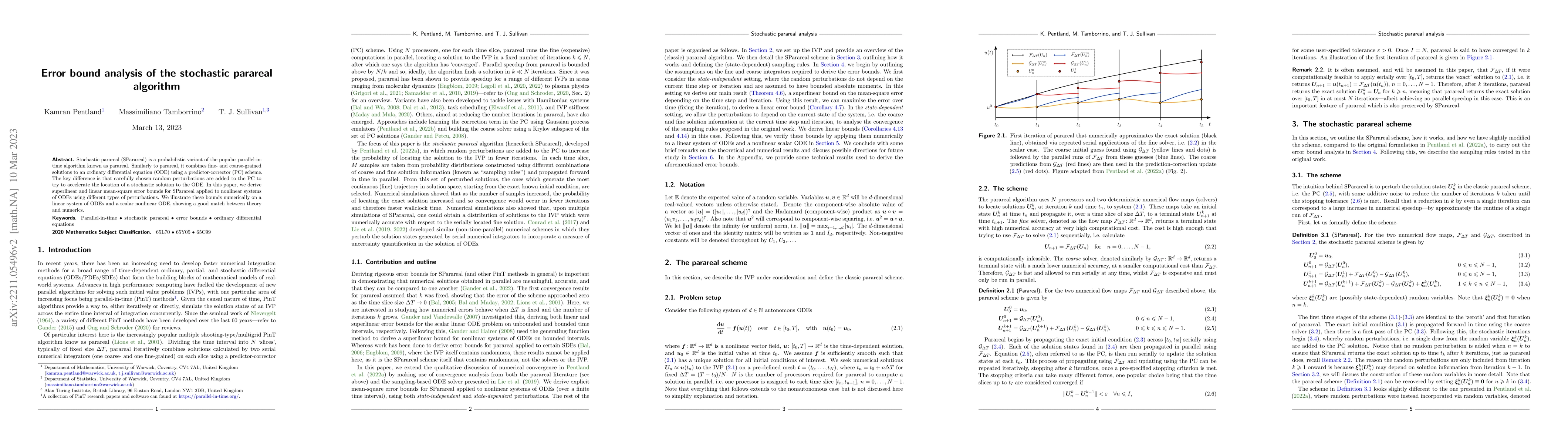 Thumbnail for Error bound analysis of the stochastic parareal algorithm