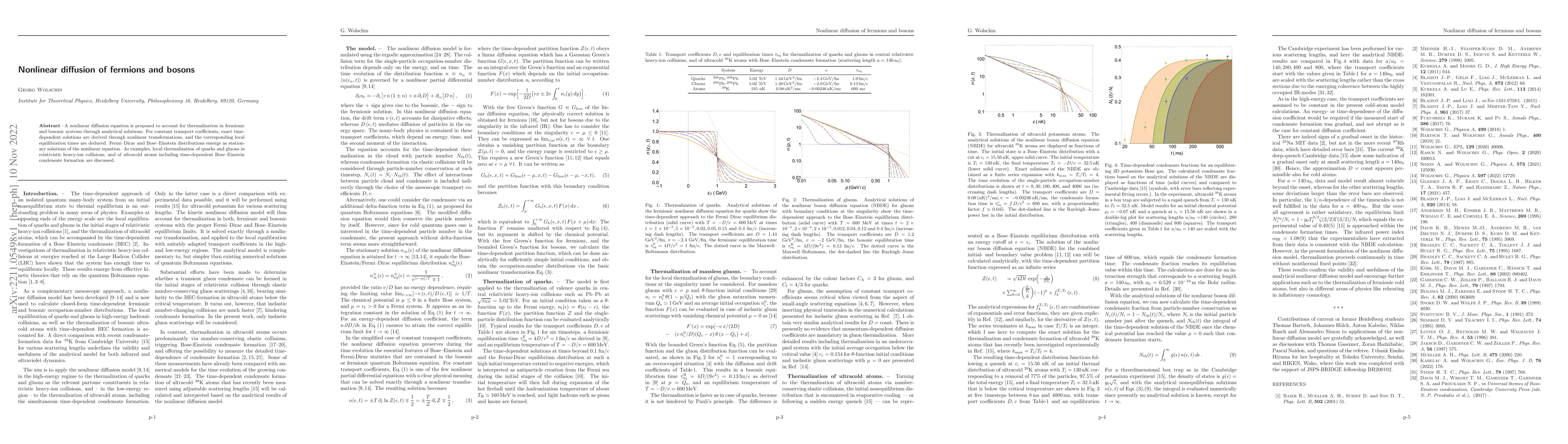 Thumbnail for Nonlinear diffusion of fermions and bosons
