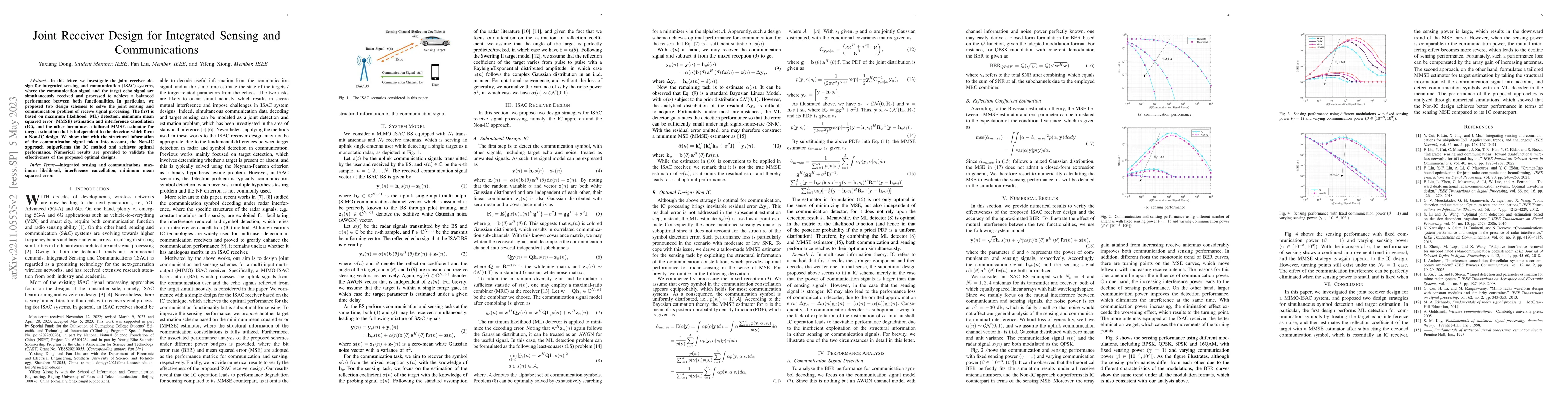 Thumbnail for Joint Receiver Design for Integrated Sensing and Communications