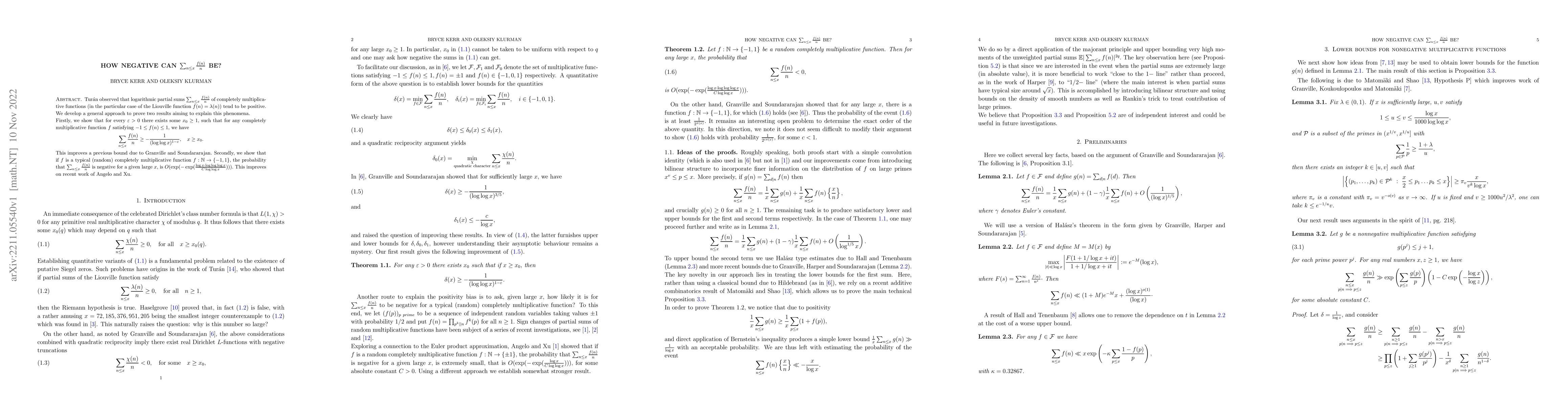 Thumbnail for How negative can $\sum_{n\le x}\frac{f(n)}{n}$ be?