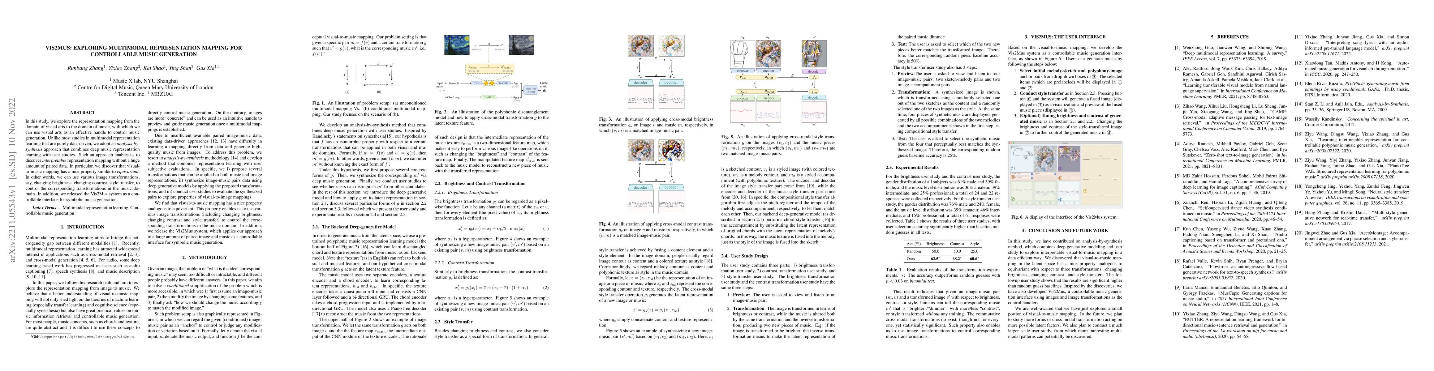 Thumbnail for Vis2Mus: Exploring Multimodal Representation Mapping for Controllable
  Music Generation