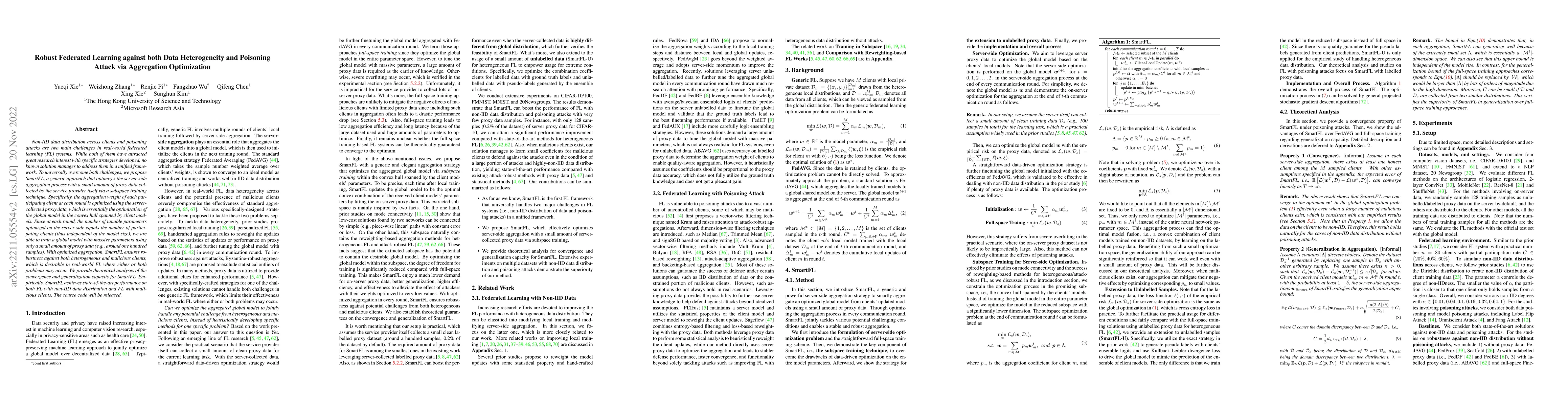 Thumbnail for Robust Federated Learning against both Data Heterogeneity and Poisoning
  Attack via Aggregation Optimization