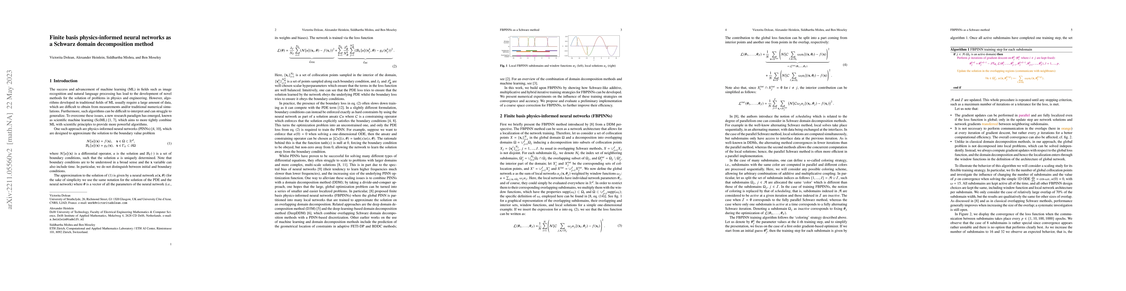 Thumbnail for Finite basis physics-informed neural networks as a Schwarz domain
  decomposition method