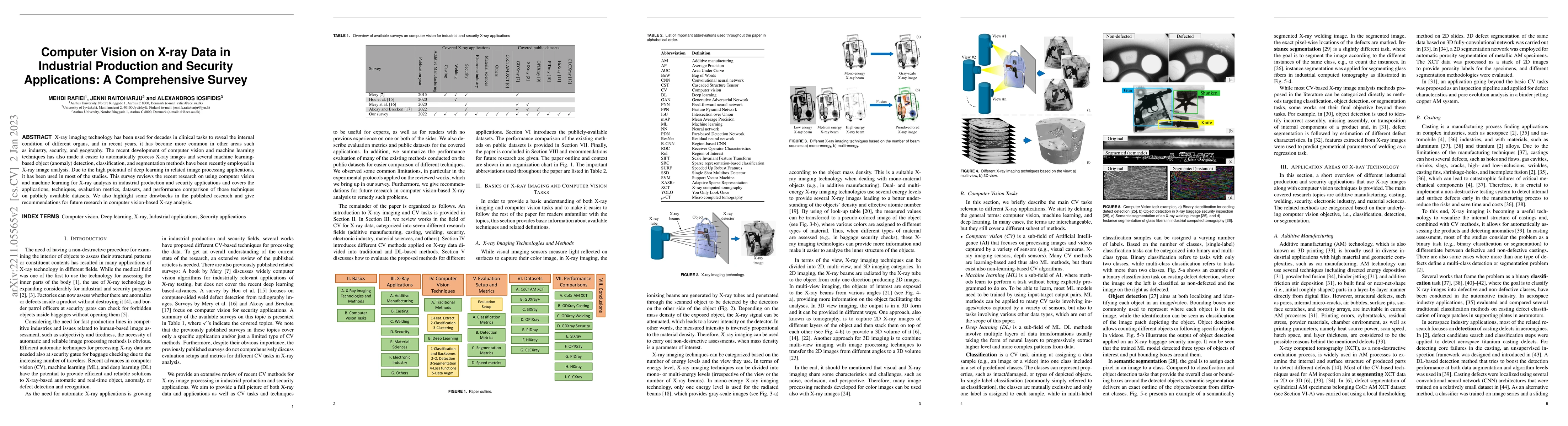 Thumbnail for Computer Vision on X-ray Data in Industrial Production and Security
  Applications: A Comprehensive Survey