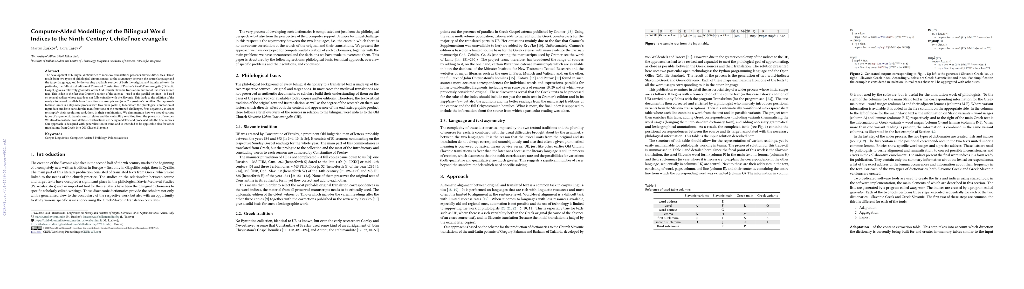 Thumbnail for Computer-Aided Modelling of the Bilingual Word Indices to the
  Ninth-Century Uchitel'noe evangelie