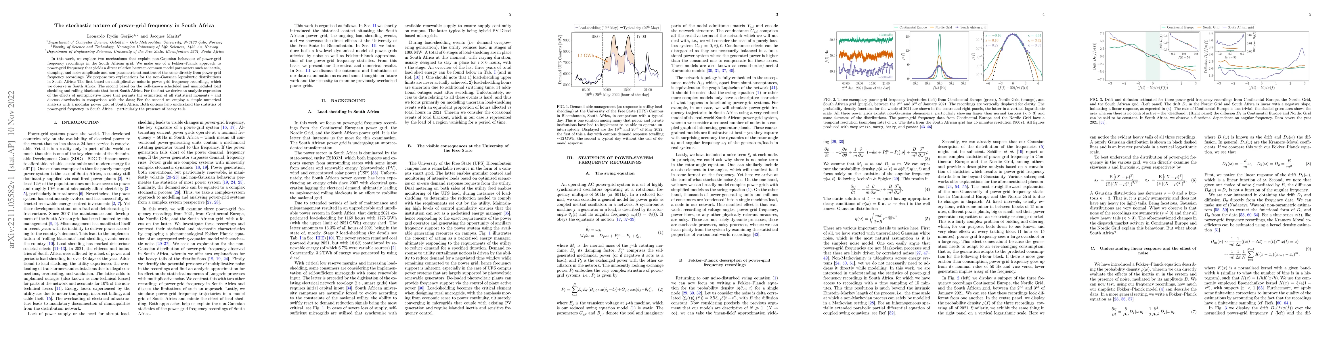 Thumbnail for The stochastic nature of power-grid frequency in South Africa