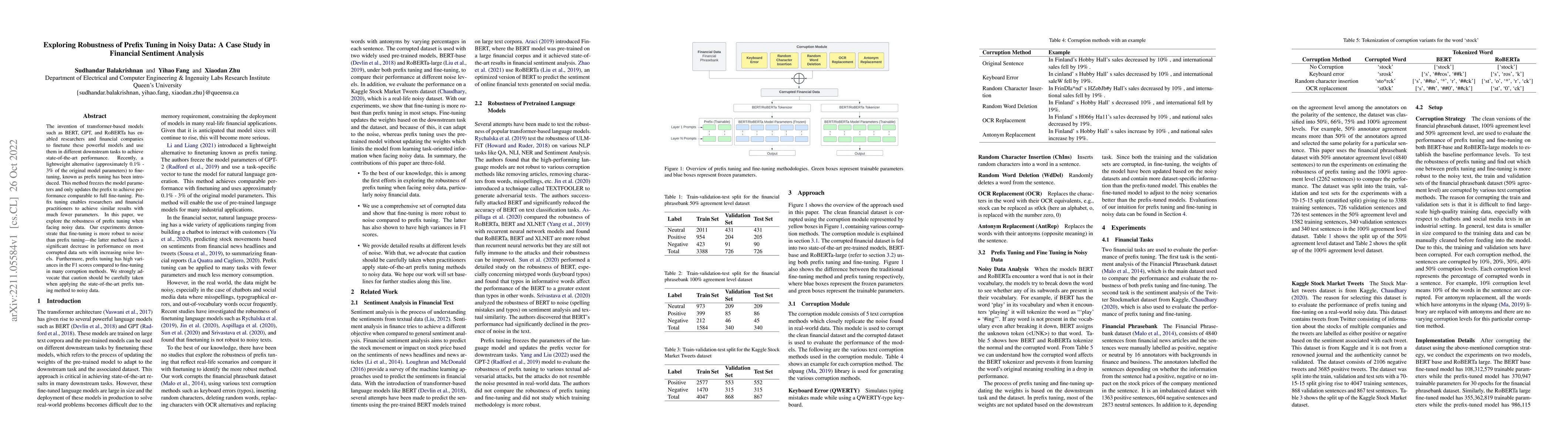 Thumbnail for Exploring Robustness of Prefix Tuning in Noisy Data: A Case Study in
  Financial Sentiment Analysis