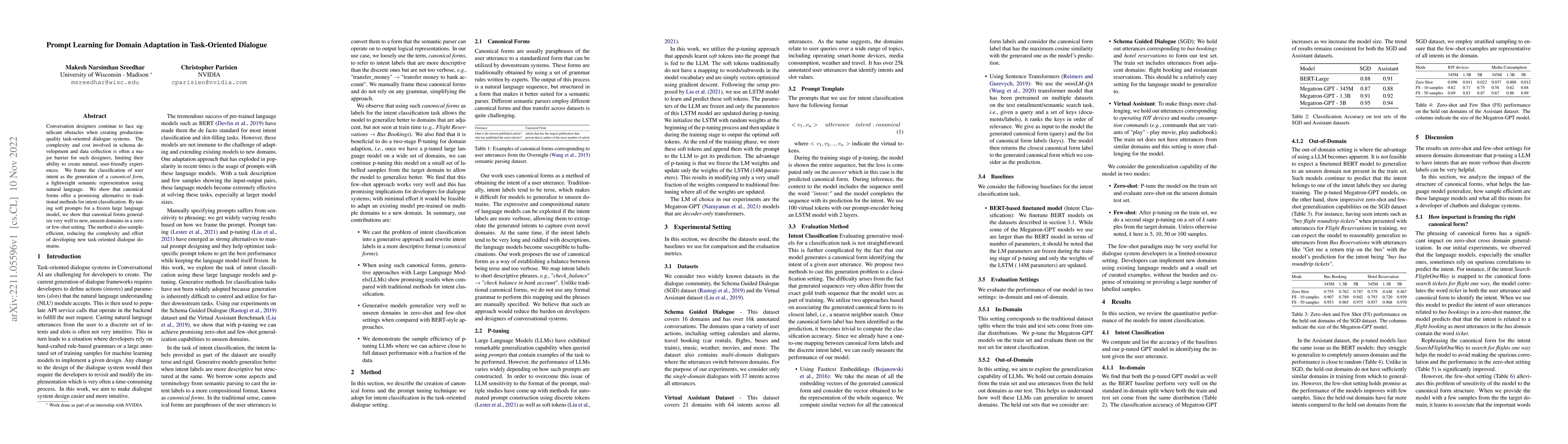 Thumbnail for Prompt Learning for Domain Adaptation in Task-Oriented Dialogue