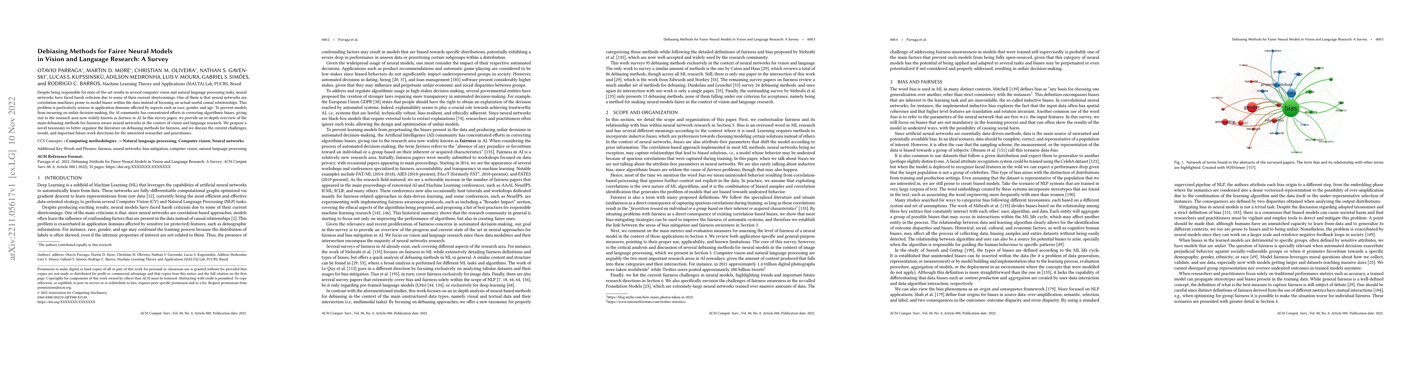 Thumbnail for Debiasing Methods for Fairer Neural Models in Vision and Language
  Research: A Survey