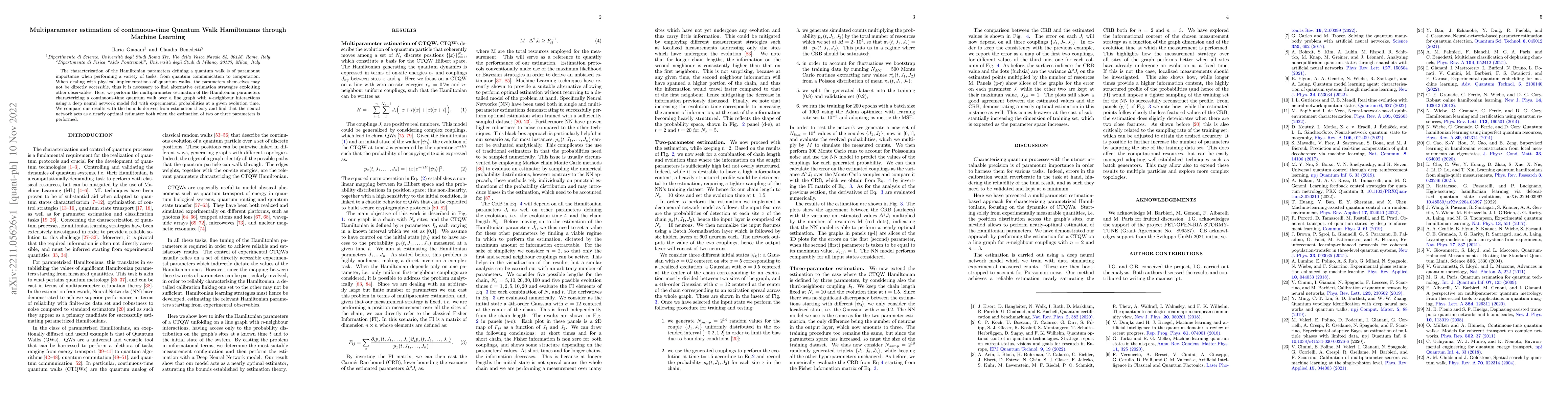Thumbnail for Multiparameter estimation of continuous-time Quantum Walk Hamiltonians
  through Machine Learning
