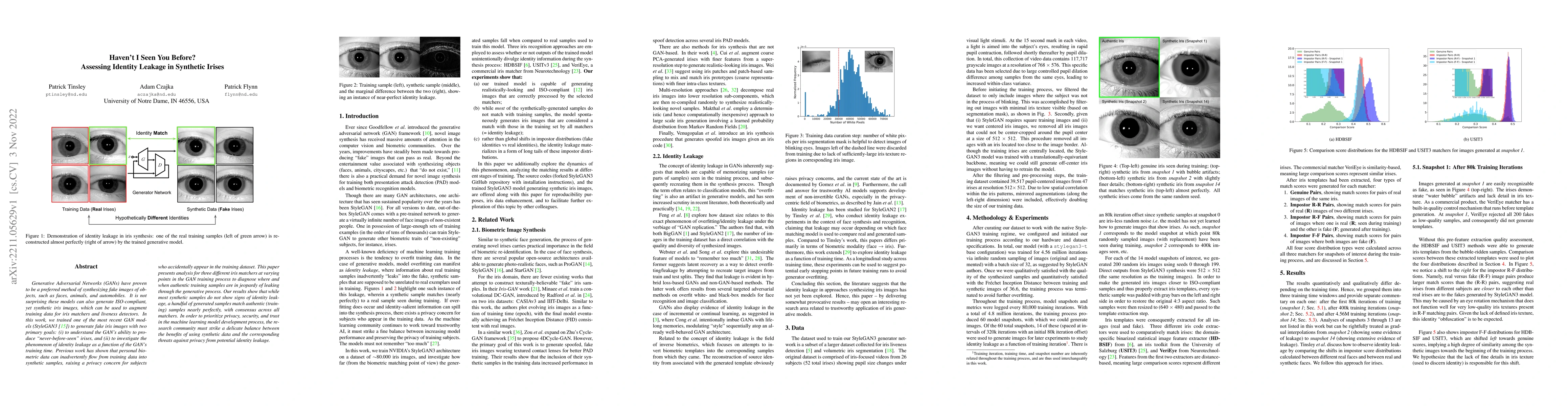 Thumbnail for Haven't I Seen You Before? Assessing Identity Leakage in Synthetic
  Irises