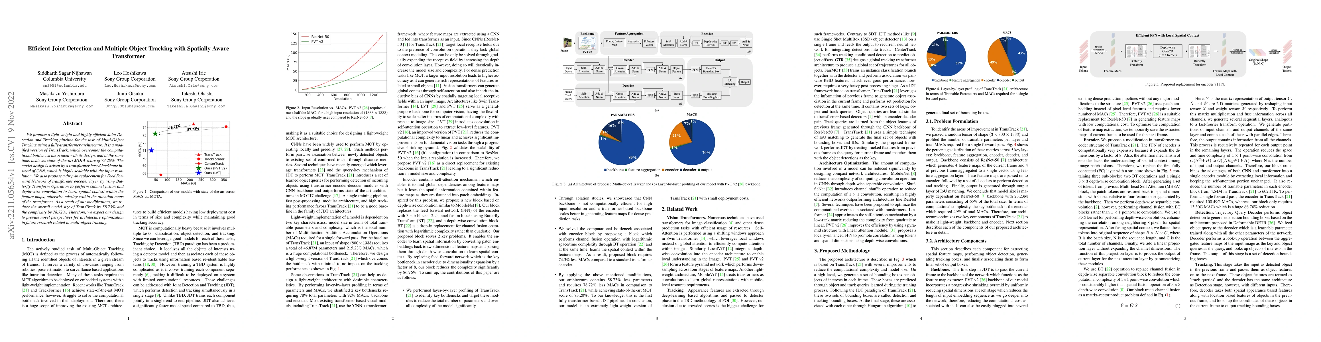 Thumbnail for Efficient Joint Detection and Multiple Object Tracking with Spatially
  Aware Transformer