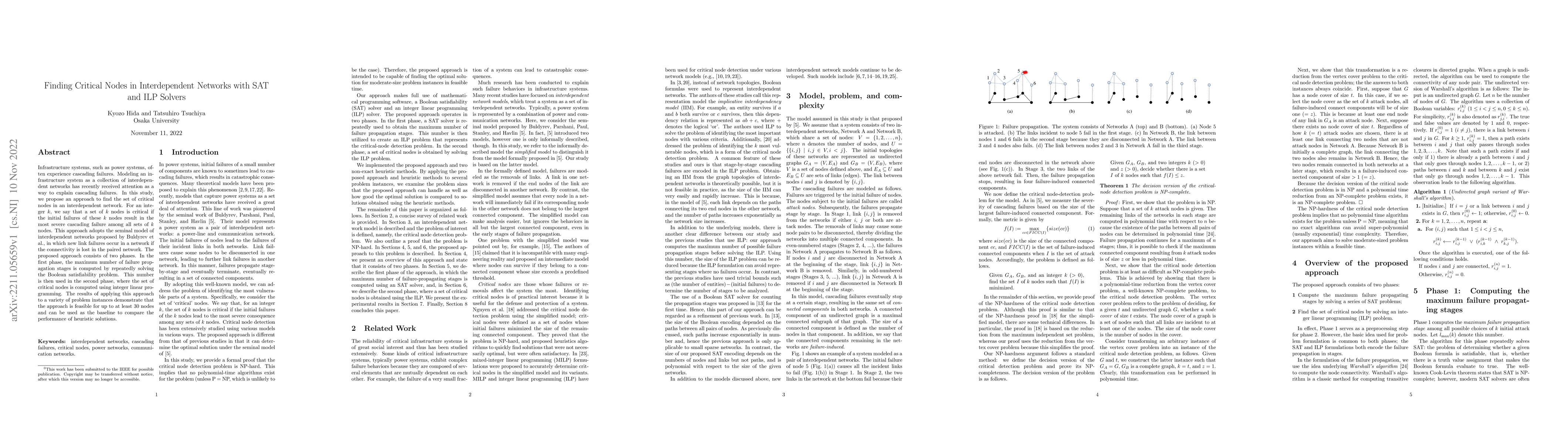 Thumbnail for Finding Critical Nodes in Interdependent Networks with SAT and ILP
  Solvers