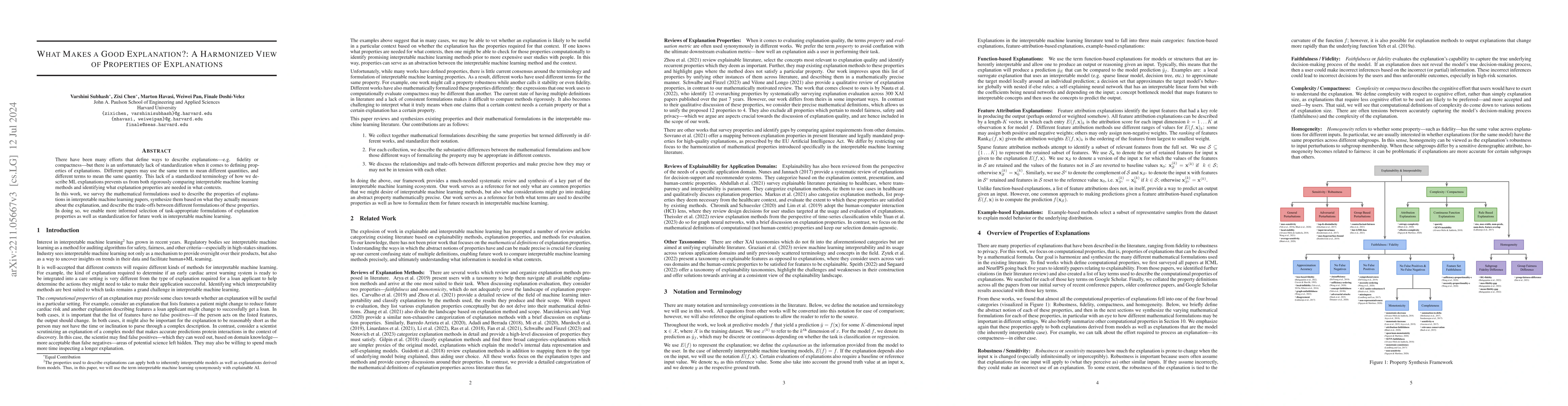 Thumbnail for What Makes a Good Explanation?: A Harmonized View of Properties of
  Explanations