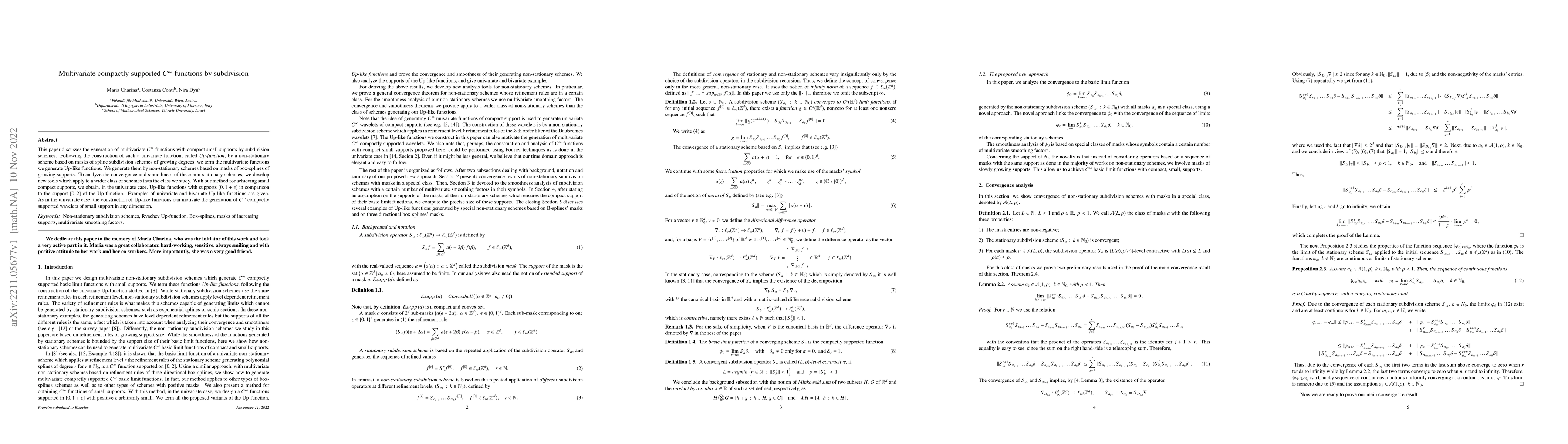 Thumbnail for Multivariate compactly supported $C^\infty$ functions by subdivision