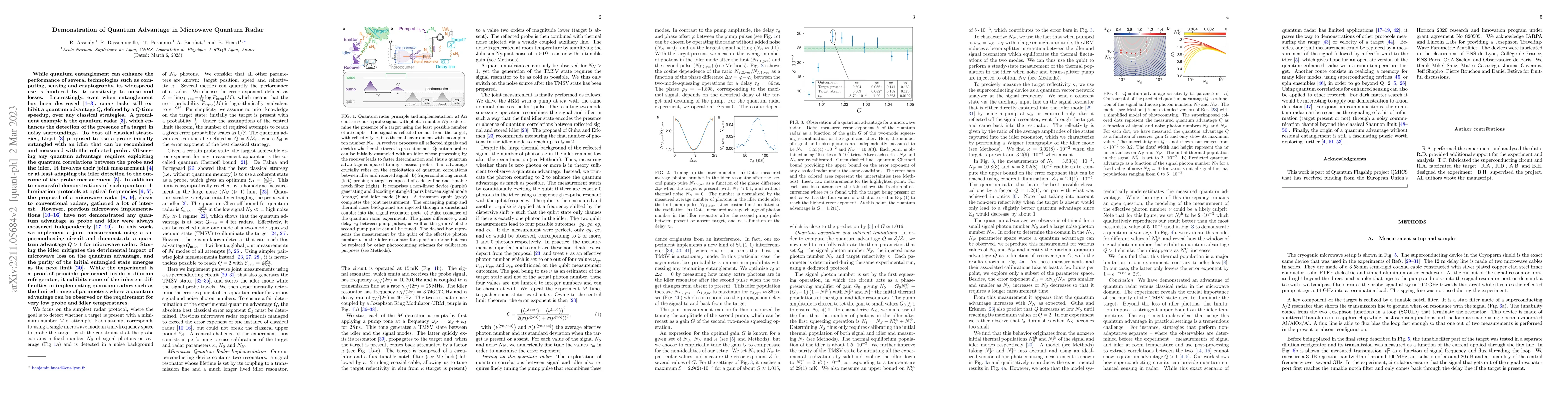 Thumbnail for Demonstration of Quantum Advantage in Microwave Quantum Radar