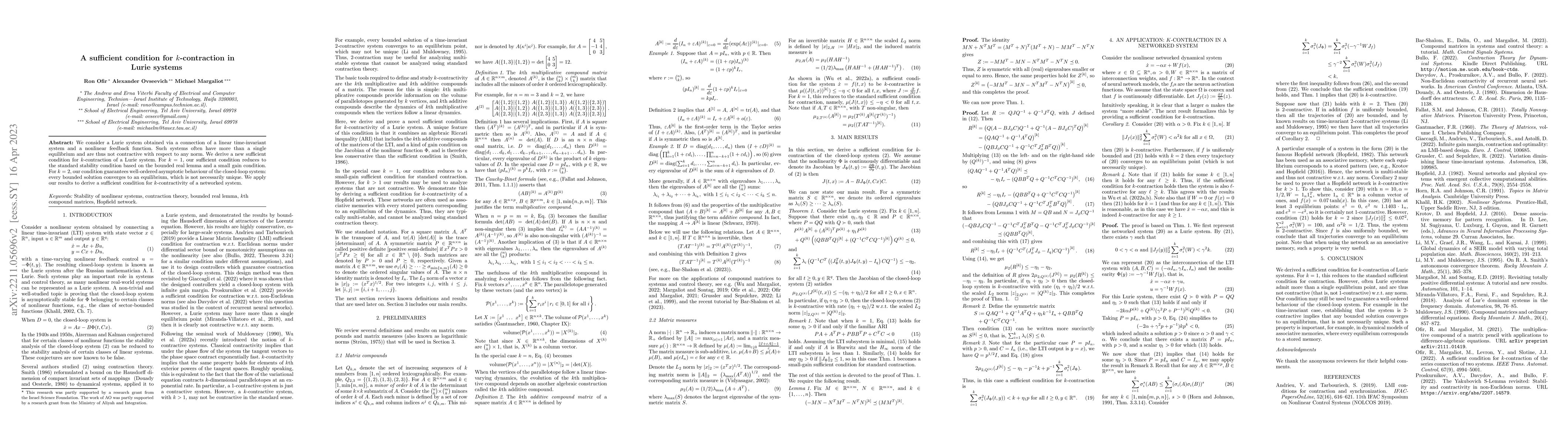 Thumbnail for A sufficient condition for $k$-contraction in Lurie systems