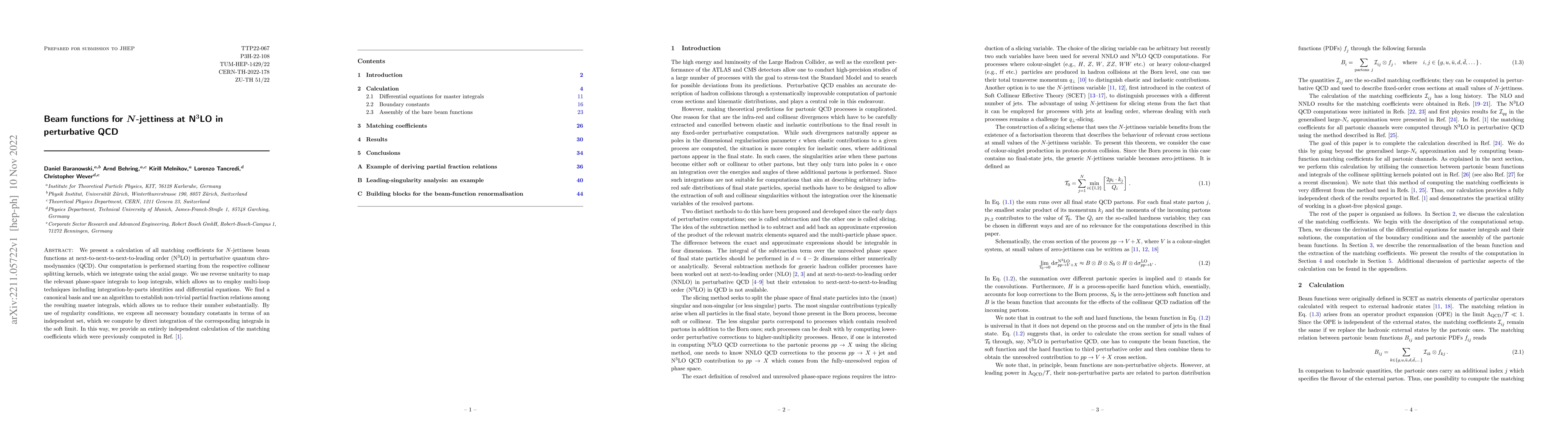 Thumbnail for Beam functions for $N$-jettiness at N$^3$LO in perturbative QCD