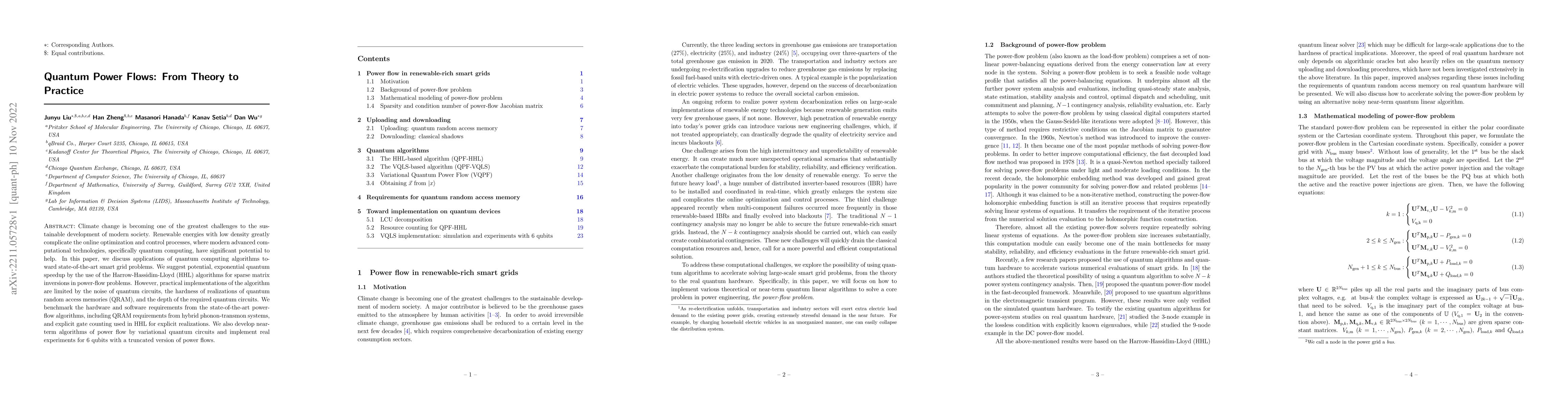 Thumbnail for Quantum Power Flows: From Theory to Practice