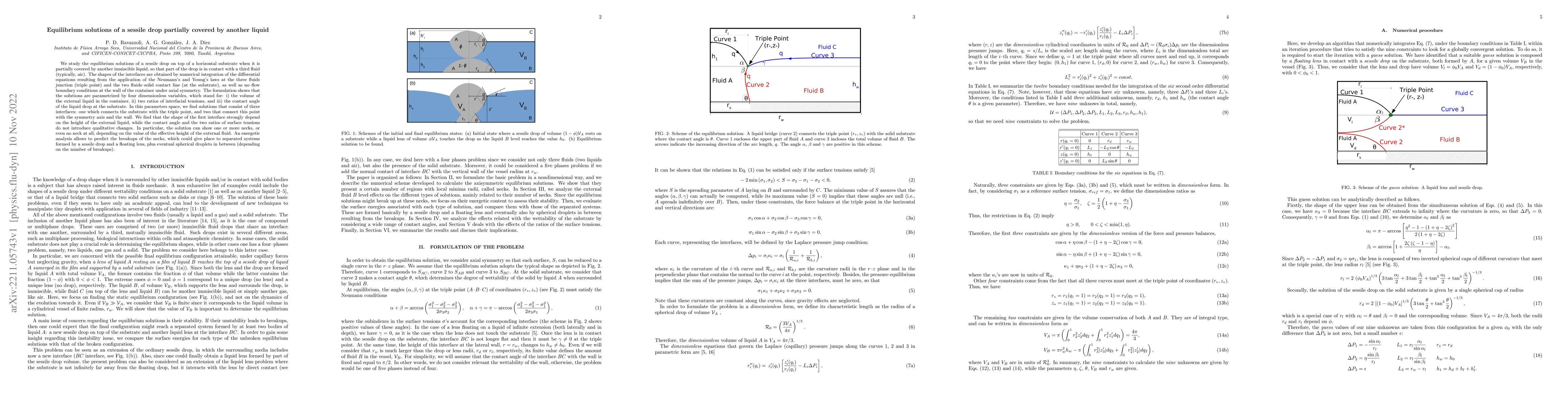 Thumbnail for Equilibrium solutions of a sessile drop partially covered by another
  liquid