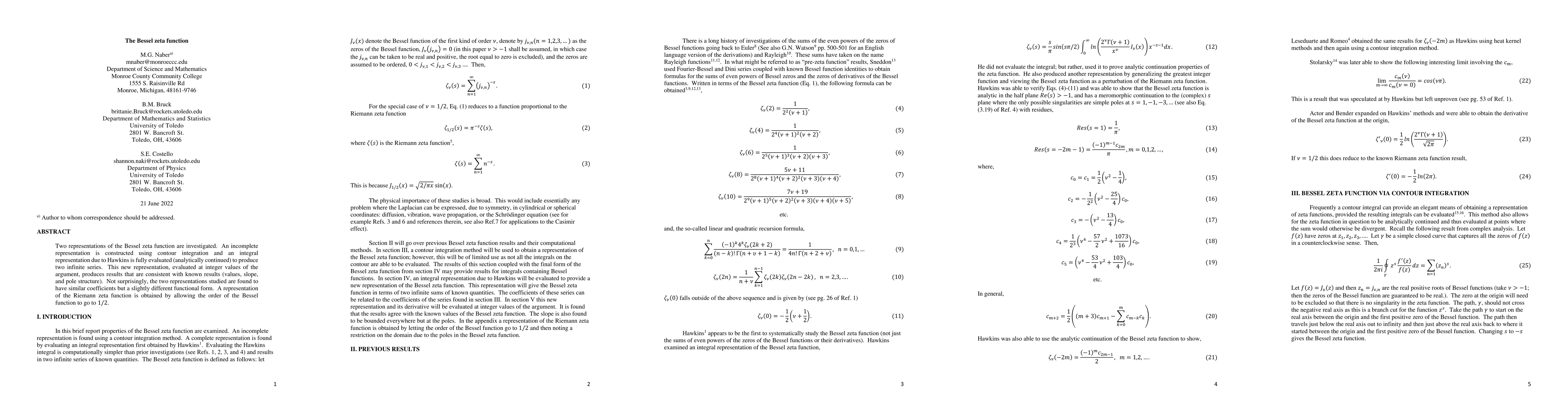 Thumbnail for The Bessel zeta function