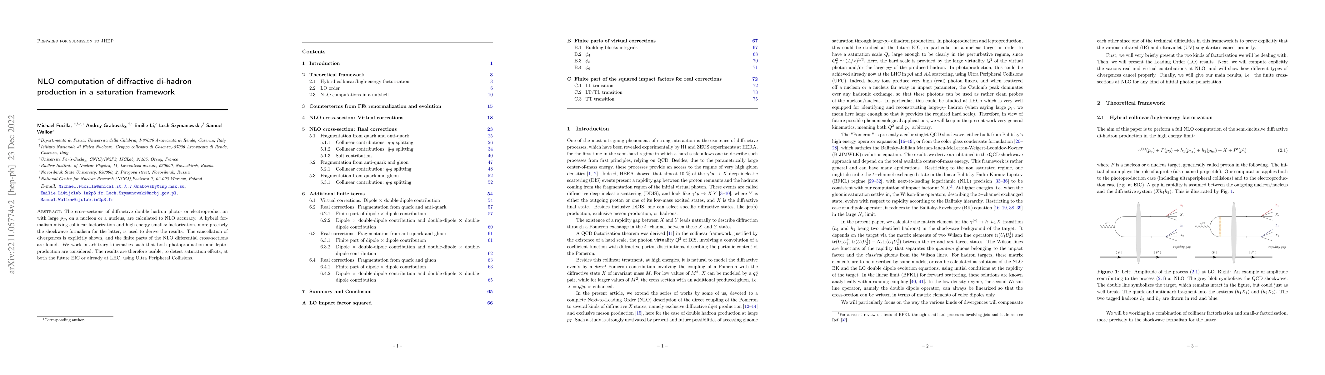 Thumbnail for NLO computation of diffractive di-hadron production in a saturation
  framework