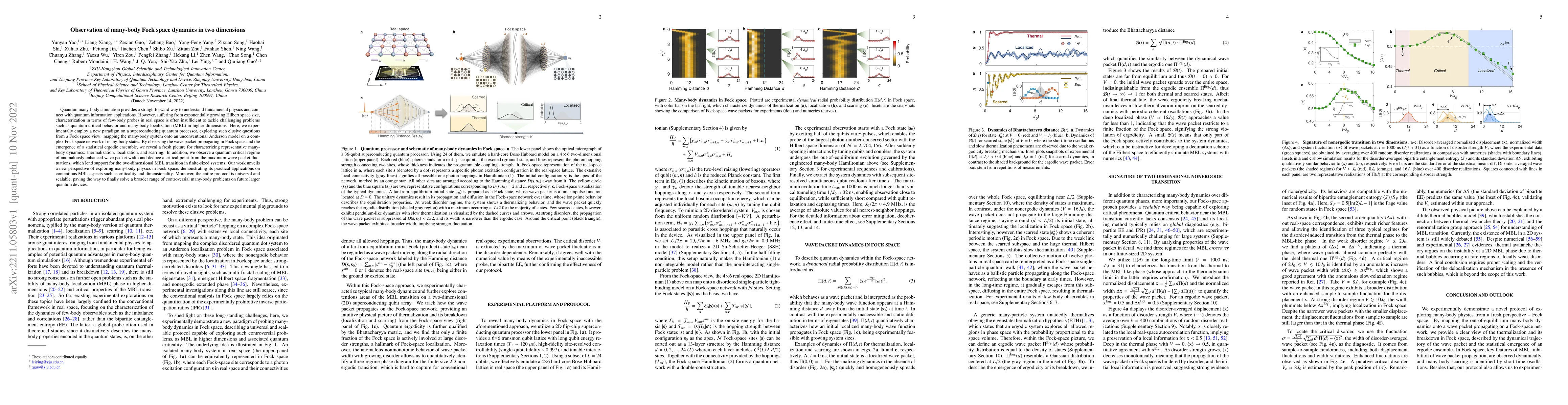Thumbnail for Observation of many-body Fock space dynamics in two dimensions